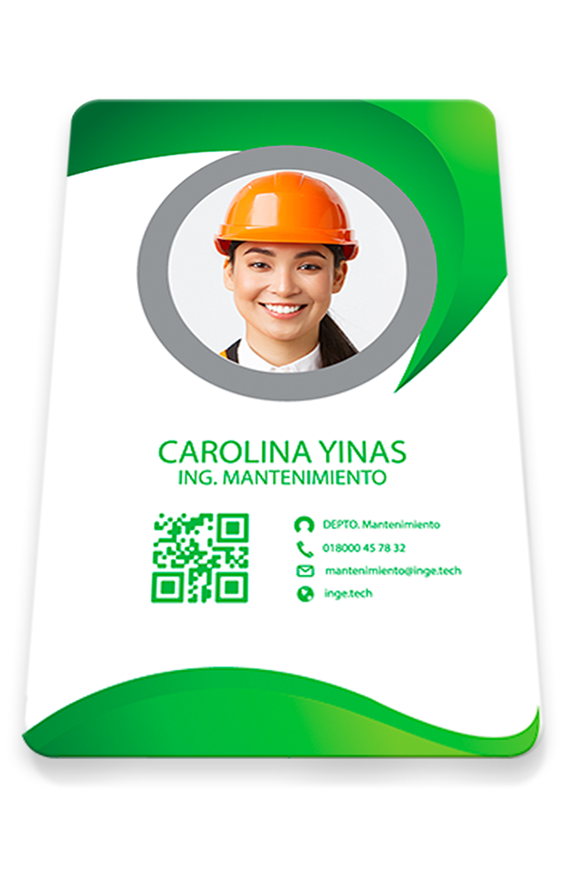 Carnet impreso en poliéster blanco, acabado brillante y liso.