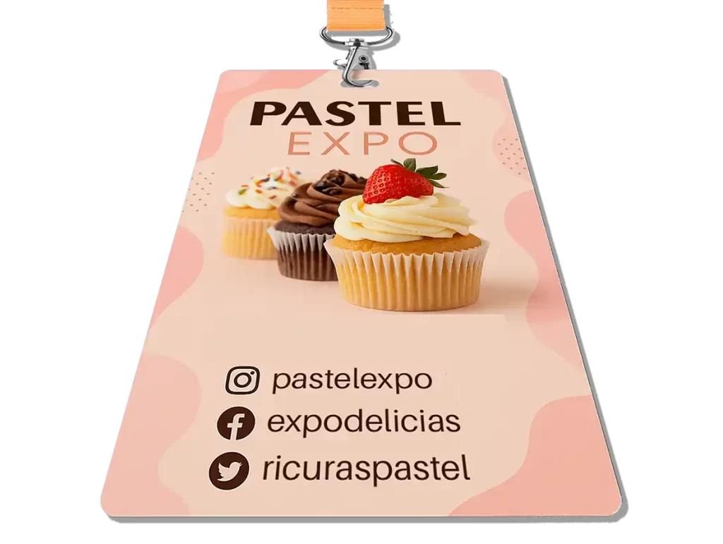 Escarapela personalizada para Expo Pastel, evento de pastelería