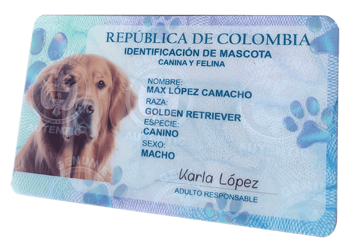 Carnet tipo cédula para tu mascota a todo color y con holograma para mayor seguridad y presentación